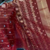 Mahogany Jamdani Saree - Handwoven 80 Count