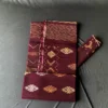 Deep Brown Jamdani Saree - Handwoven 80 Count Half-Silk