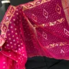 Magenta Jamdani Saree - Handwoven 84 Count Half-Silk