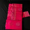 Magenta Jamdani Saree- Handwoven 84 Count Half-Silk