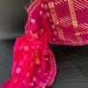 Magenta Jamdani Saree- Handwoven 84 Count Half-Silk