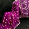 Midnight Purple Jamdani Saree: Handcrafted 84 Count Half-Silk