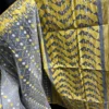 Cloud Gray Jamdani Saree: Handwoven 80 Count Half-Silk