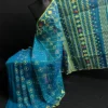 Sea Green Half-Silk Jamdani Saree: Handwoven 80 Count