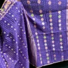 Violet Half-Silk Jamdani Saree: Handcrafted 80 Count