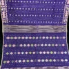 Violet Half-Silk Jamdani Saree: Handcrafted 80 Count