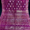 Magenta Half-Silk Jamdani Saree: Handcrafted 84 Count