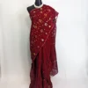 Wine Elegance Jamdani Saree - JS-168