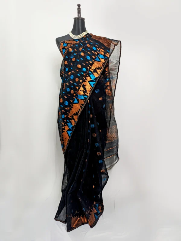 Midnight Charm Jamdani Saree - JS-173