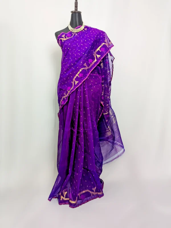 Purple Royalty Jamdani Saree - JS-175