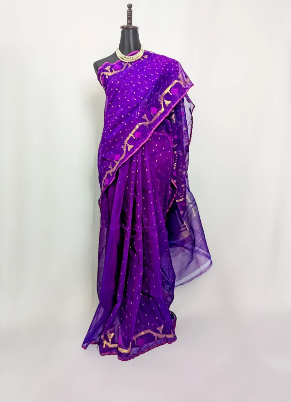 Purple Royalty Jamdani Saree - JS-175