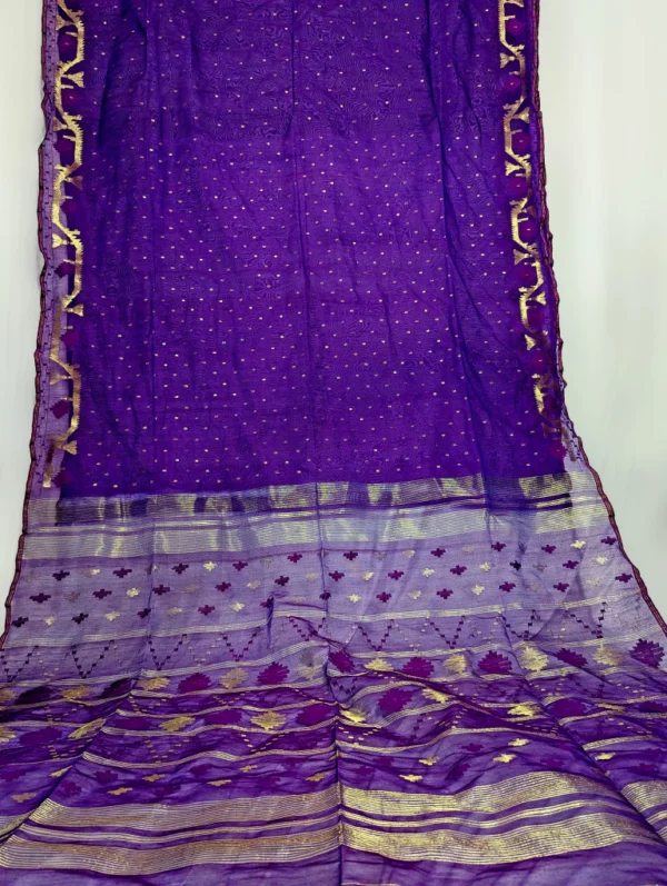 Purple Royalty Jamdani Saree - JS-175