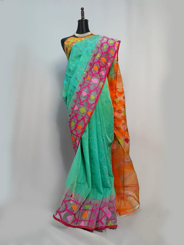 Pastel Bloom Jamdani Saree - JS-181